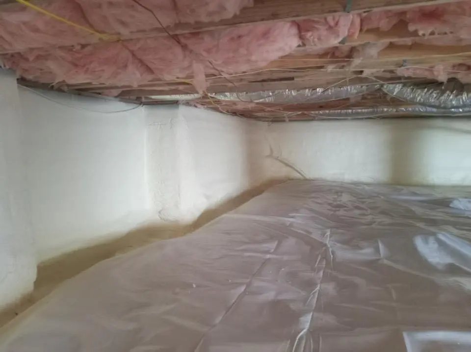 Crawl space encapsulation with closed-cell spray foam for Roof Waterproofing in Pueblo